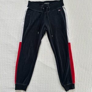 Tommy Hilfiger Black and Red Joggers with Tapered Ankle